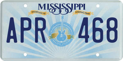 MS license plate APR468