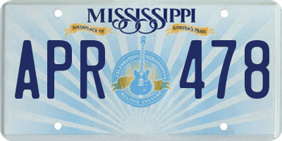 MS license plate APR478