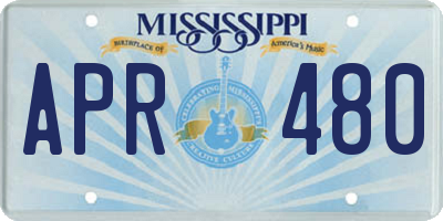 MS license plate APR480