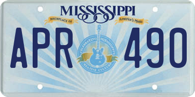 MS license plate APR490