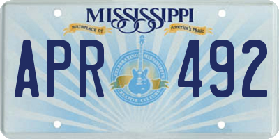MS license plate APR492