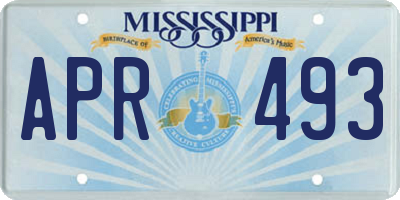 MS license plate APR493