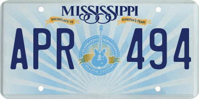 MS license plate APR494