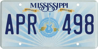 MS license plate APR498