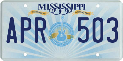 MS license plate APR503