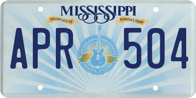 MS license plate APR504