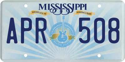 MS license plate APR508