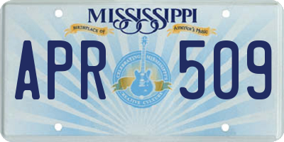 MS license plate APR509