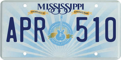 MS license plate APR510