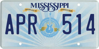 MS license plate APR514