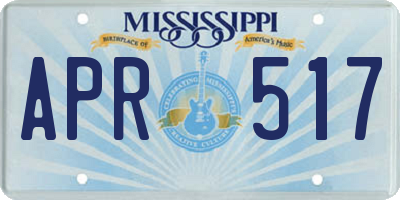MS license plate APR517