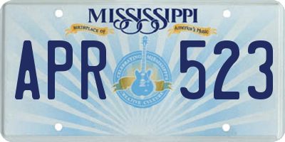MS license plate APR523