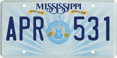 MS license plate APR531