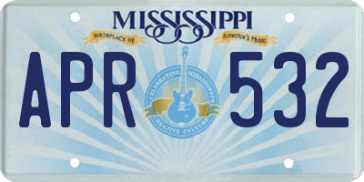 MS license plate APR532
