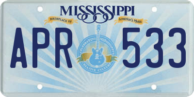 MS license plate APR533