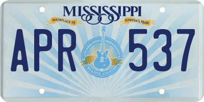 MS license plate APR537
