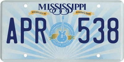 MS license plate APR538