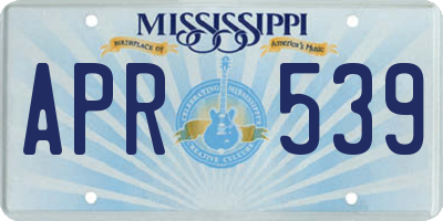 MS license plate APR539