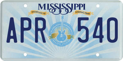 MS license plate APR540