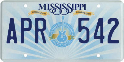 MS license plate APR542