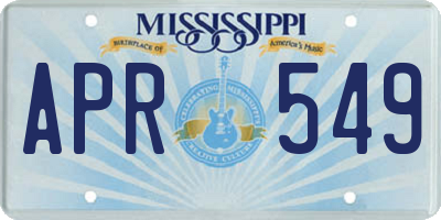 MS license plate APR549