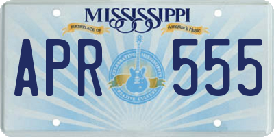MS license plate APR555