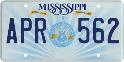 MS license plate APR562