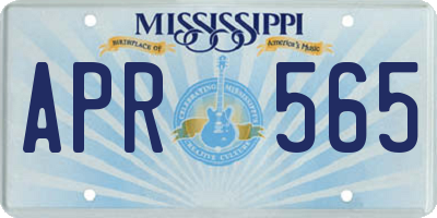 MS license plate APR565