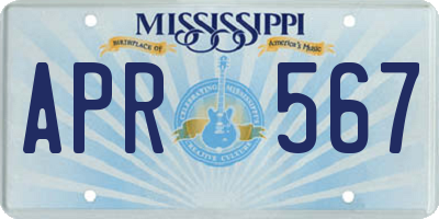 MS license plate APR567