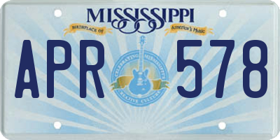 MS license plate APR578