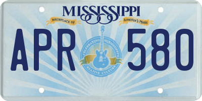 MS license plate APR580