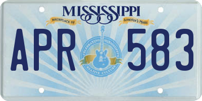 MS license plate APR583