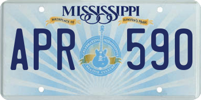MS license plate APR590