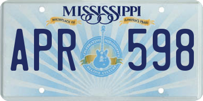MS license plate APR598