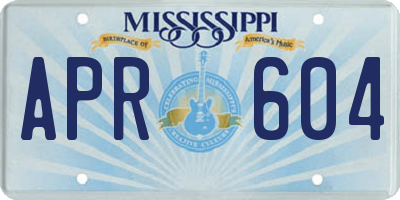 MS license plate APR604