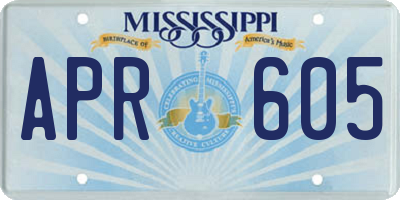MS license plate APR605