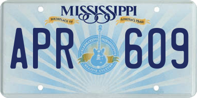 MS license plate APR609