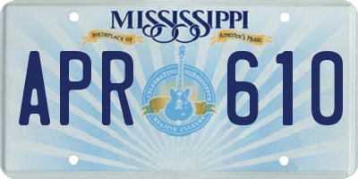 MS license plate APR610
