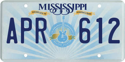 MS license plate APR612