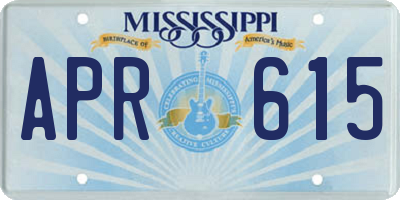MS license plate APR615