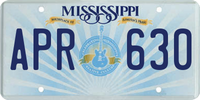 MS license plate APR630