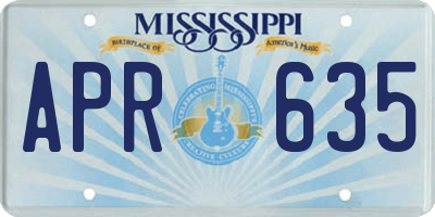 MS license plate APR635