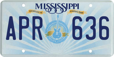 MS license plate APR636