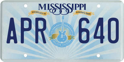 MS license plate APR640