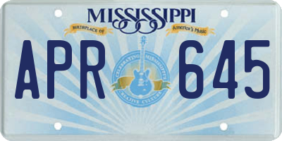 MS license plate APR645