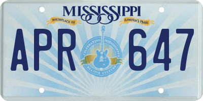 MS license plate APR647