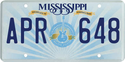 MS license plate APR648