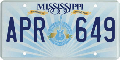 MS license plate APR649