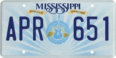 MS license plate APR651