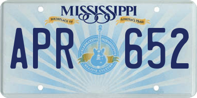 MS license plate APR652